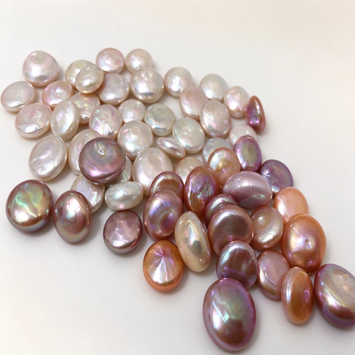 14×16 mm Natural Freshwater Baroque Button Pearls – High-Luster, 10 PCS
