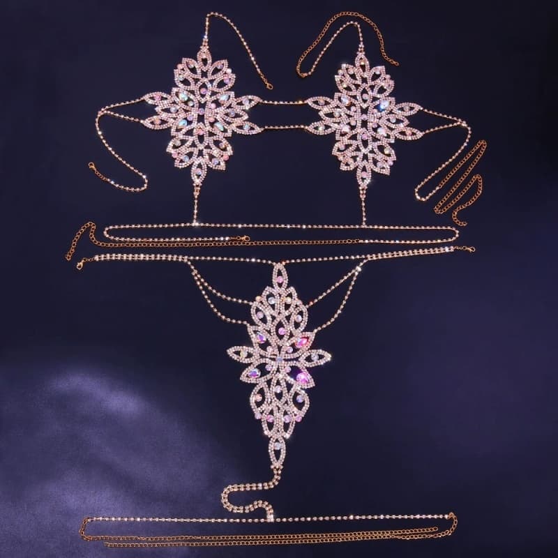 Sexy Rhinestone Bralette - Crystal Lingerie Set