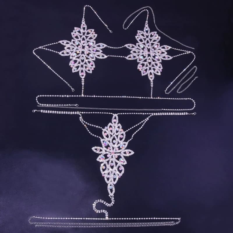 Sexy Rhinestone Bralette - Crystal Lingerie Set