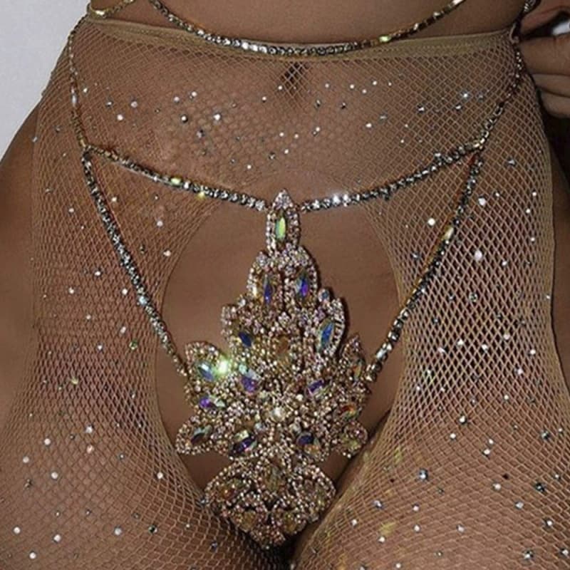 Sexy Rhinestone Bralette - Crystal Lingerie Set
