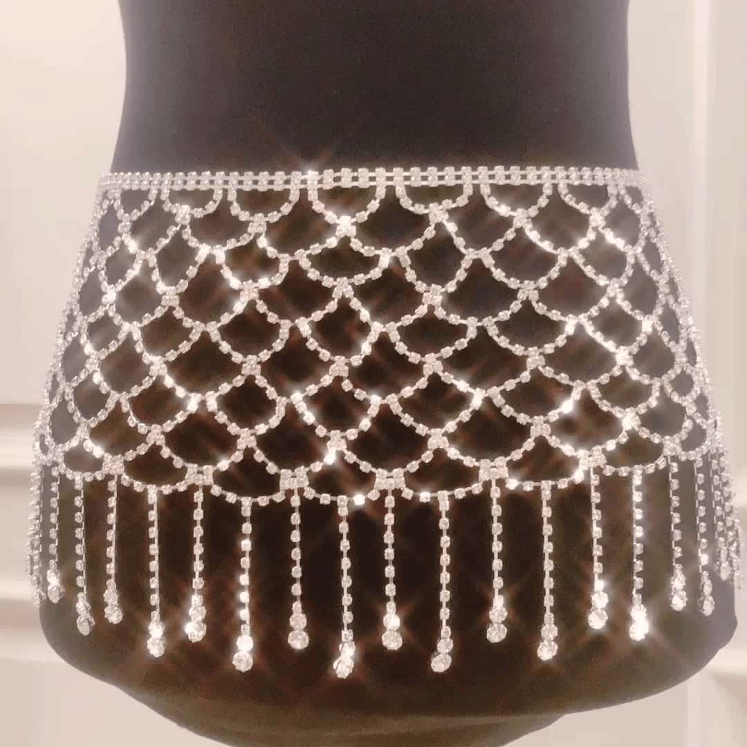 Bling Rhinestone Waist Chain - Sparkling Belly Jewelry