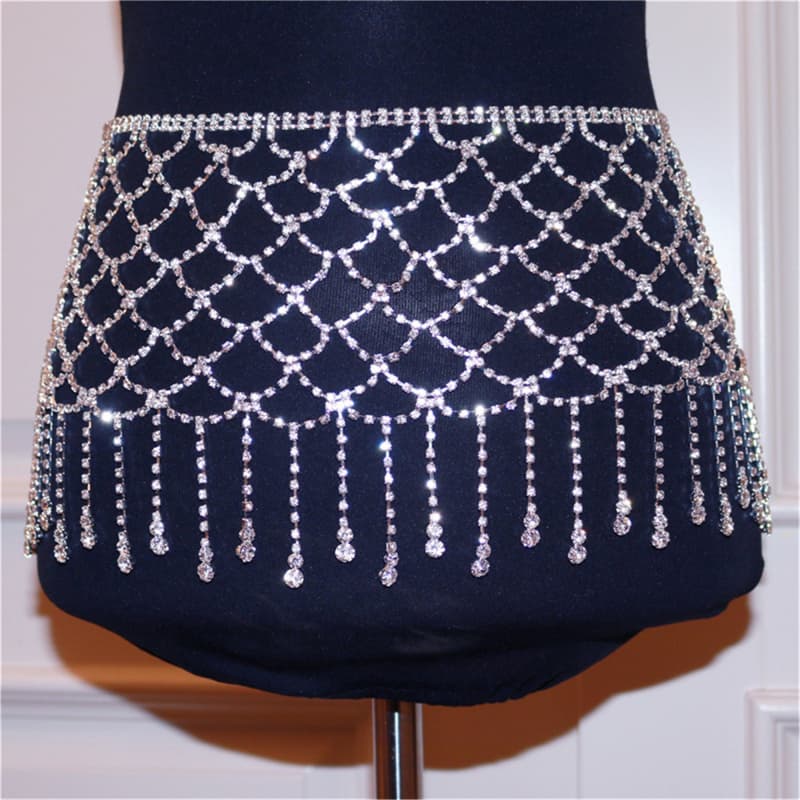 Bling Rhinestone Waist Chain - Sparkling Belly Jewelry