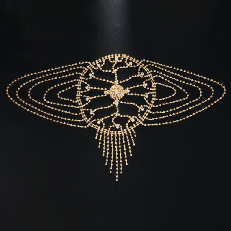 Charm Rhinestone Bridal Hair Chain - Wedding Headpiece