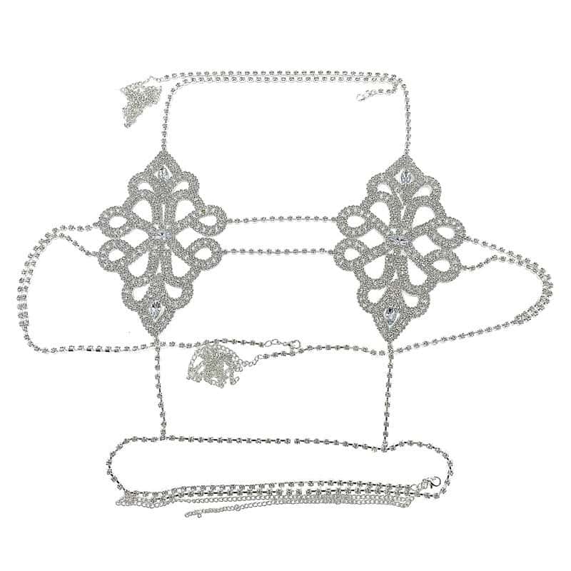Sexy Rhinestone Lingerie Set - Sparkling Bra & Panties