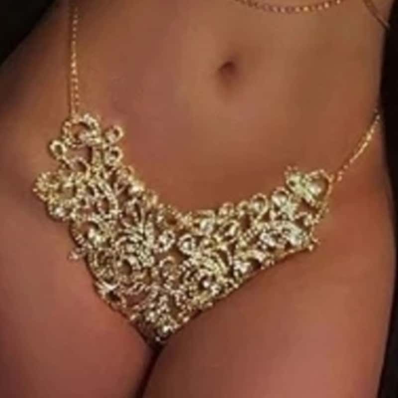 Sexy Rhinestone Lingerie Set - Sparkling Bra & Panties