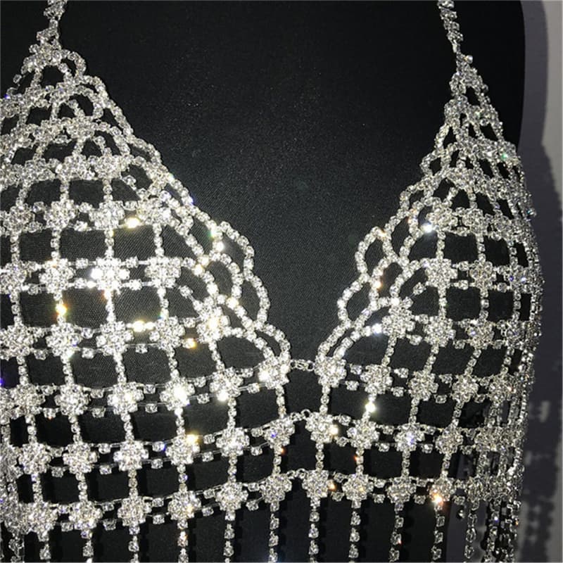 Luxury Rhinestone Bra - Crystal Body Chain for Brides