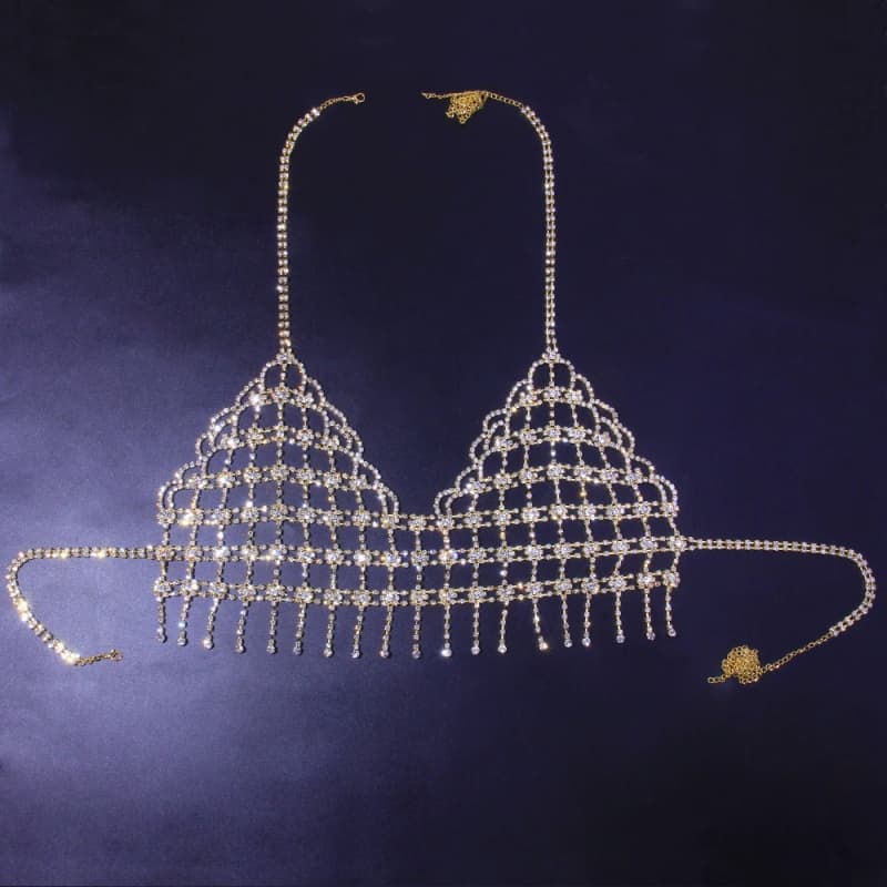 Luxury Rhinestone Bra - Crystal Body Chain for Brides