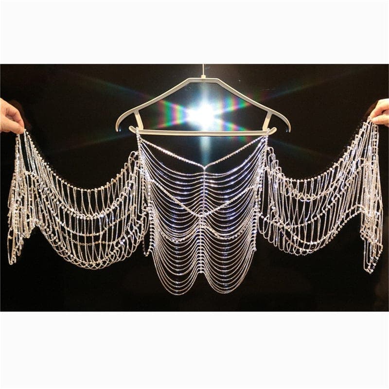 Luxury Rhinestone Dress - Sparkling Long Sleeve Gown