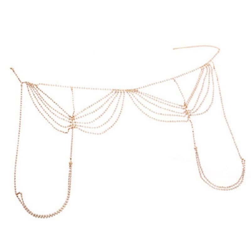3pc Rhinestone Body Chain Set - Sexy Lingerie Jewelry