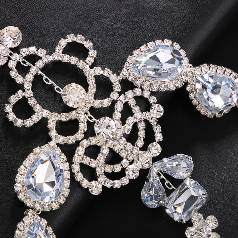 Rhinestone Mask with Fringe Elegant Face Jewelry for Parties