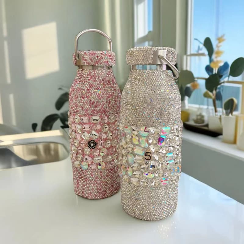 500ml Rhinestone Stainless Steel Tumbler - Vacuum Insulated Hot Cold Cup