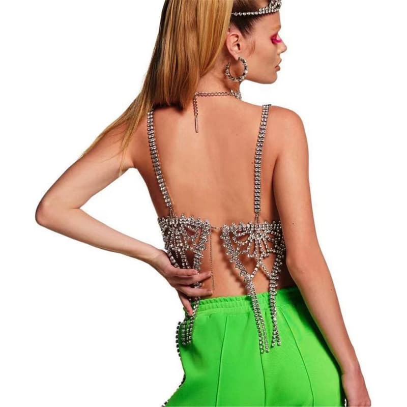 Sexy Rhinestone Bikini Body Chain - Glam Lingerie Set