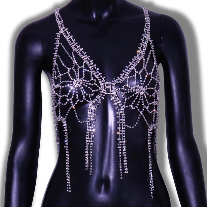Sexy Rhinestone Bikini Body Chain - Glam Lingerie Set