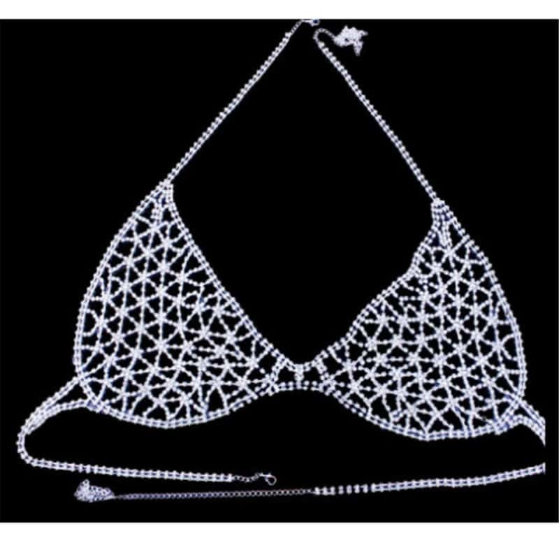 Sexy Rhinestone Lingerie Set - Sparkling Bra & Panties