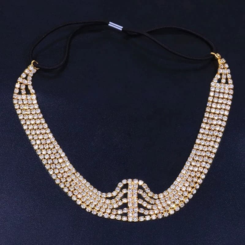 Sexy Rhinestone Hair Chain for Women - Sparkling Bridal Headpiece & Festival Jewelry