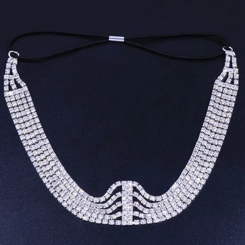 Sexy Rhinestone Hair Chain for Women - Sparkling Bridal Headpiece & Festival Jewelry