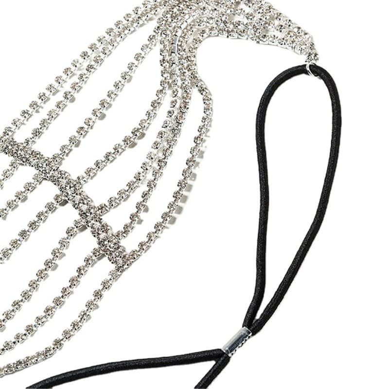 Sexy Rhinestone Hair Chain for Women - Sparkling Bridal Headpiece & Festival Jewelry