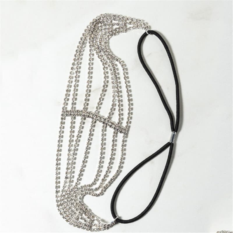 Sexy Rhinestone Hair Chain for Women - Sparkling Bridal Headpiece & Festival Jewelry
