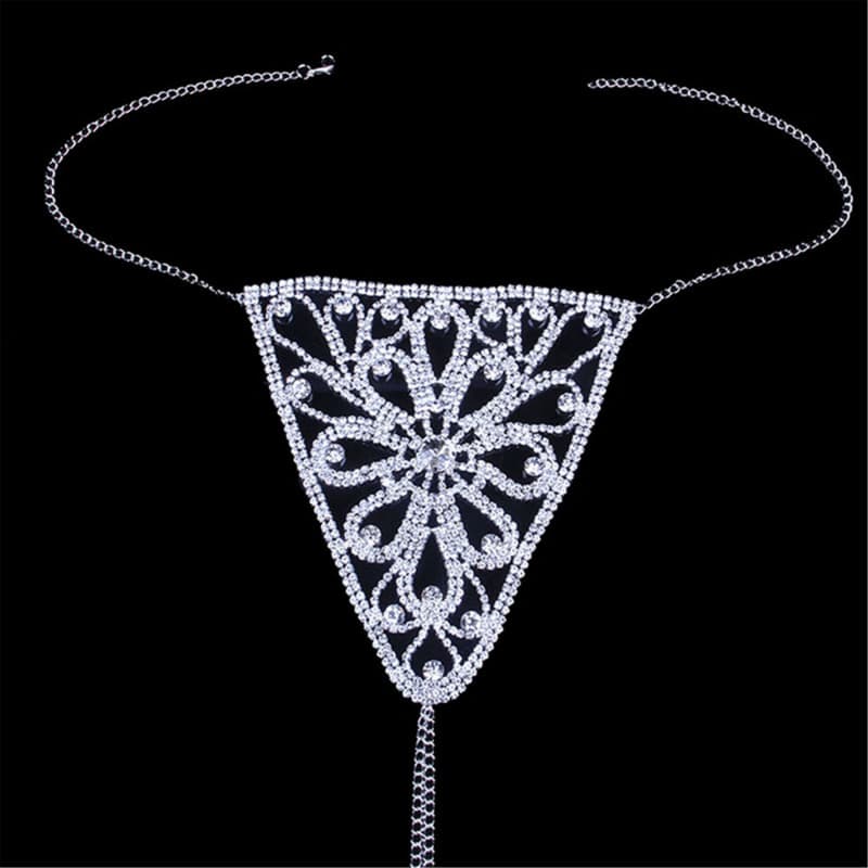 Sexy Rhinestone Lingerie Set - Bling Body Chain