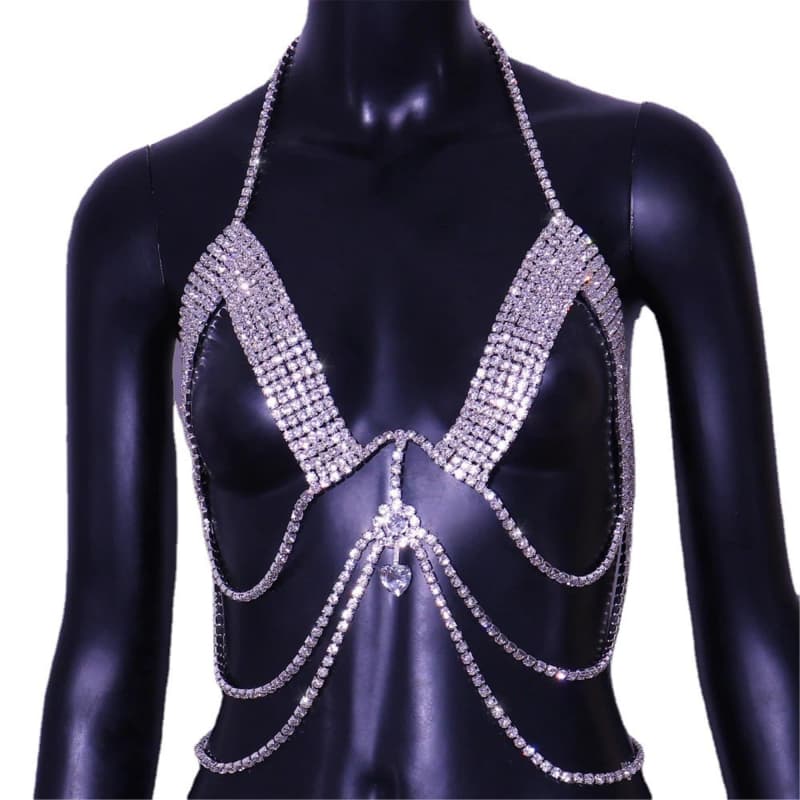 Sexy Rhinestone Body Chain - Crystal Bra Harness