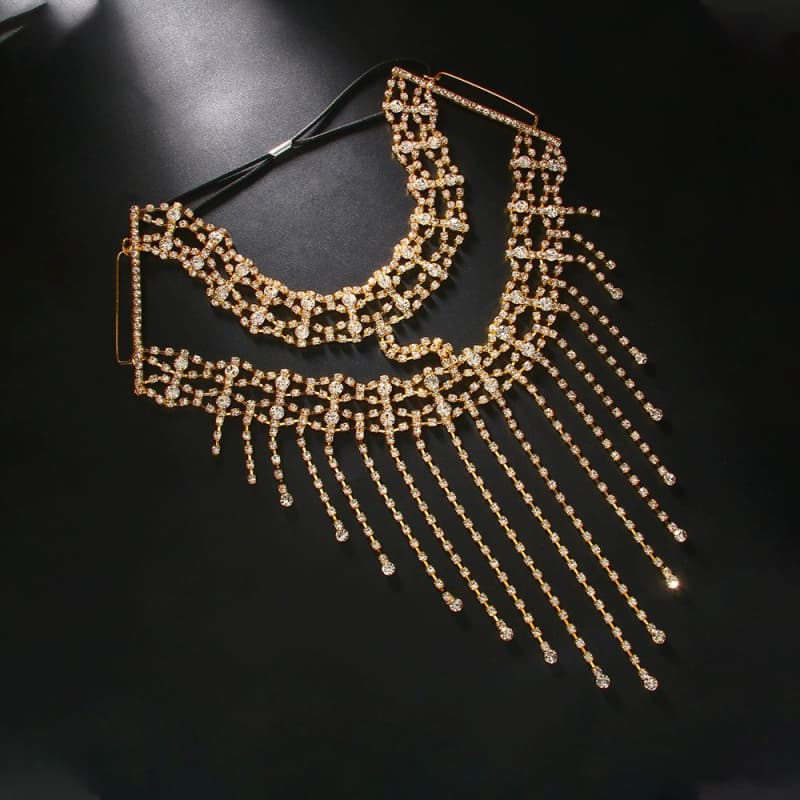 Sexy Rhinestone Face Mask - Sparkling Dance Jewelry