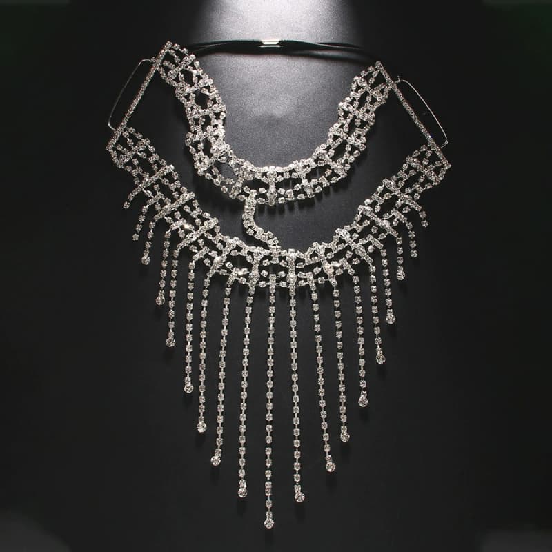Sexy Rhinestone Face Mask - Sparkling Dance Jewelry
