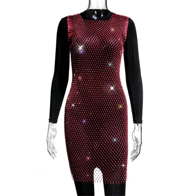 Sexy Sequin Dress - Sparkling Rhinestone Gown