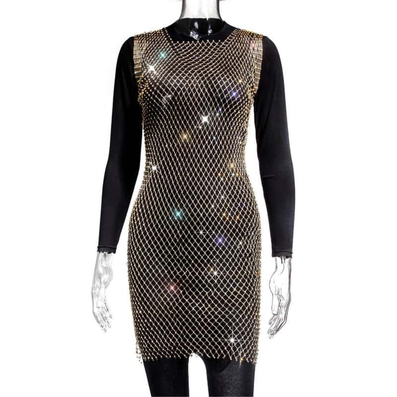 Sexy Sequin Dress - Sparkling Rhinestone Gown