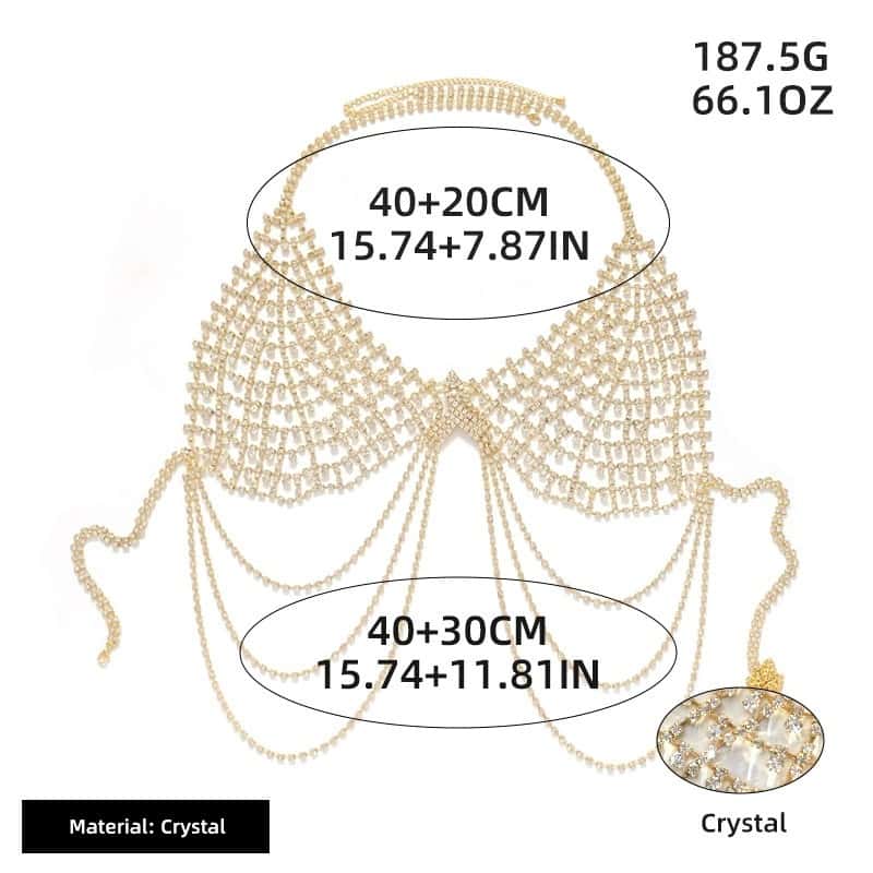 Sexy Rhinestone Body Chain - Sparkling Bra Jewelry
