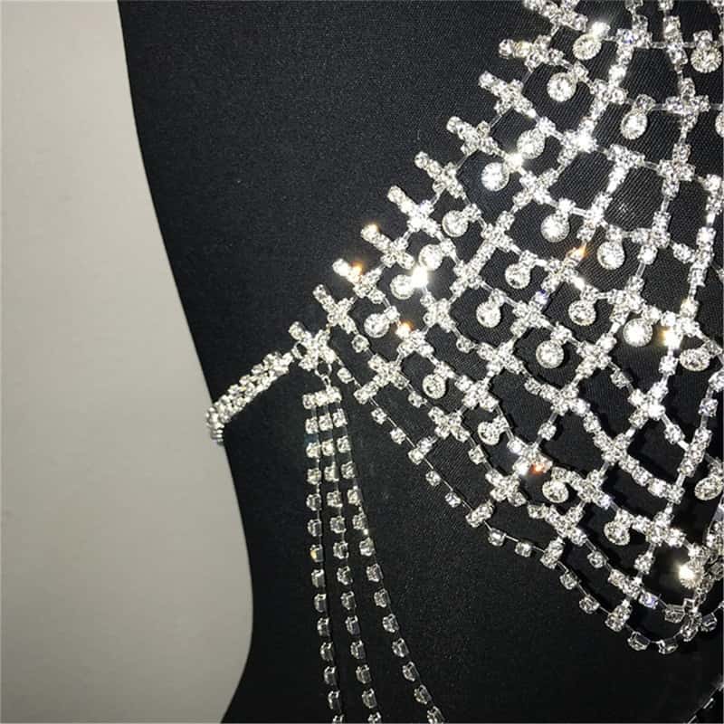 Sexy Rhinestone Body Chain - Sparkling Bra Jewelry