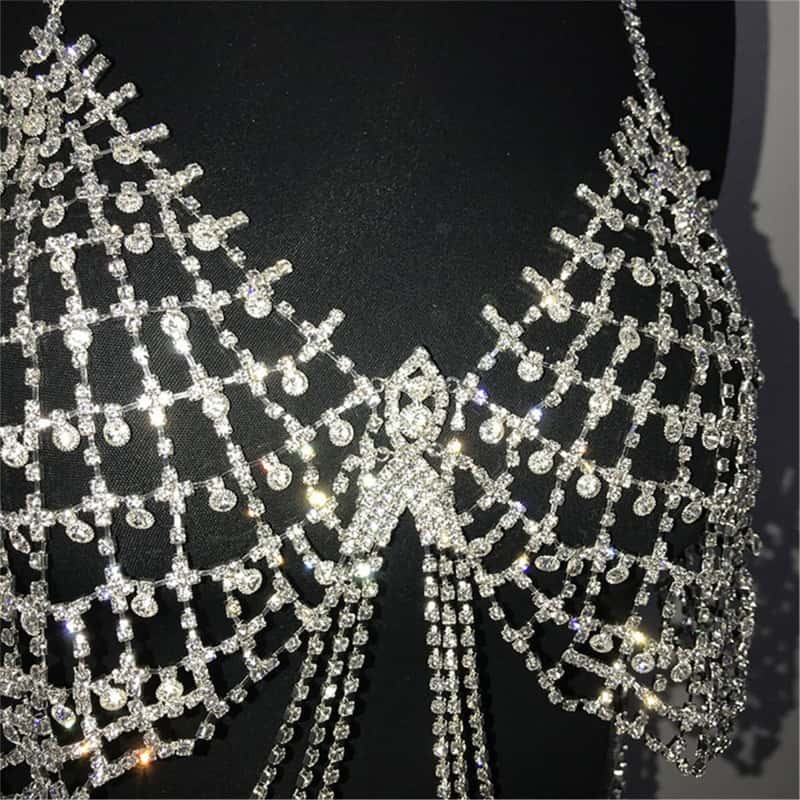 Sexy Rhinestone Body Chain - Sparkling Bra Jewelry