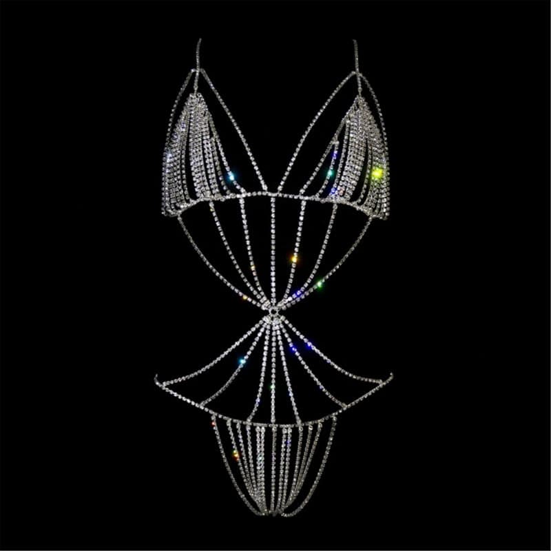 Sexy Rhinestone Body Chain - Sparkling Dress Harness