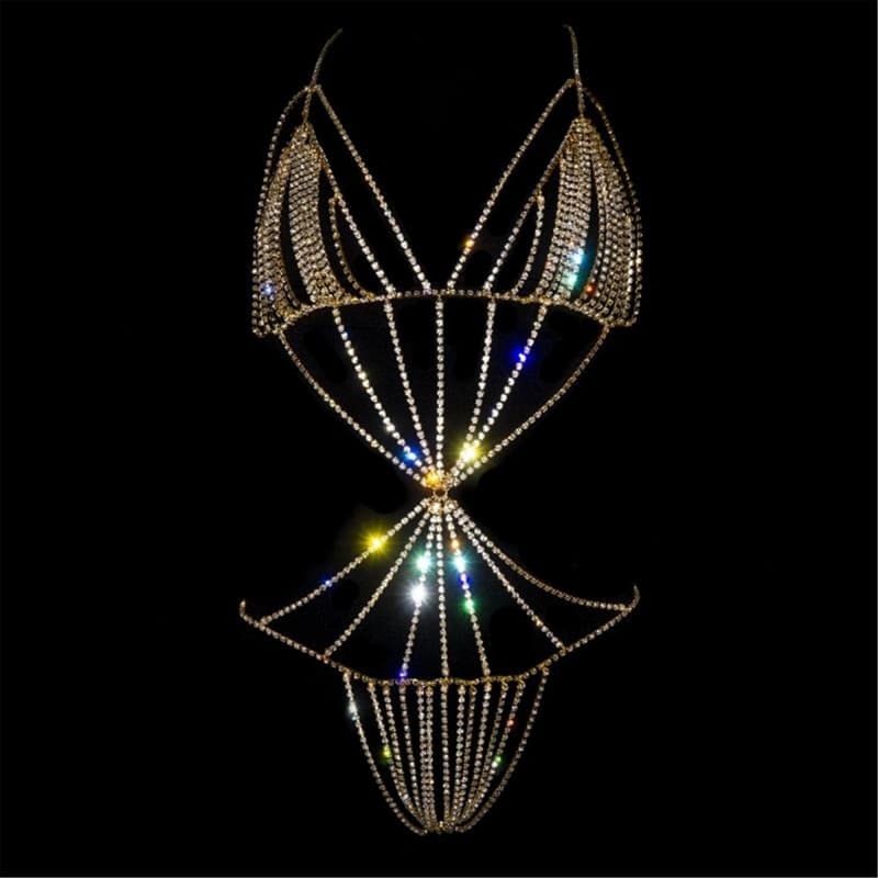 Sexy Rhinestone Body Chain - Sparkling Dress Harness
