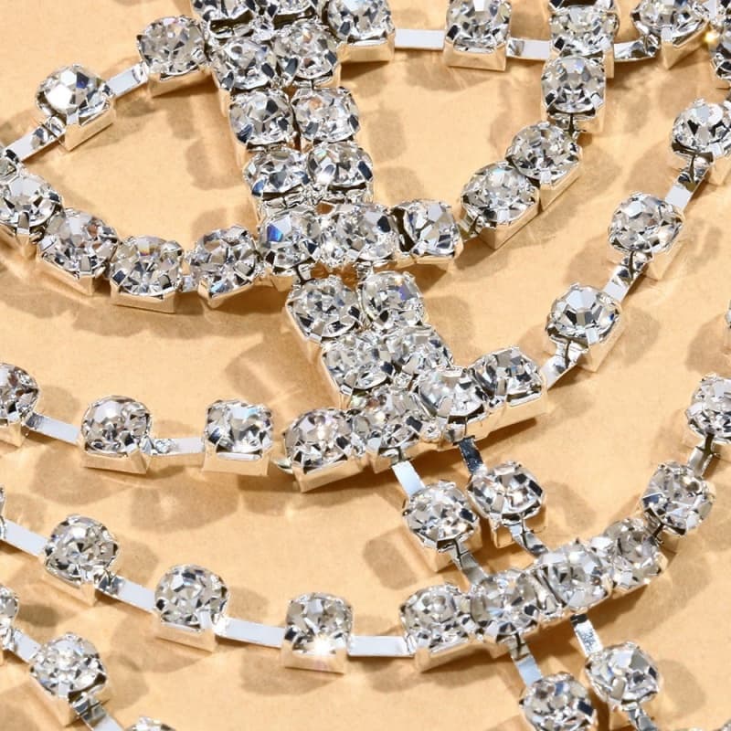 Charm Rhinestone Bridal Hair Chain - Sparkling Wedding Headpiece