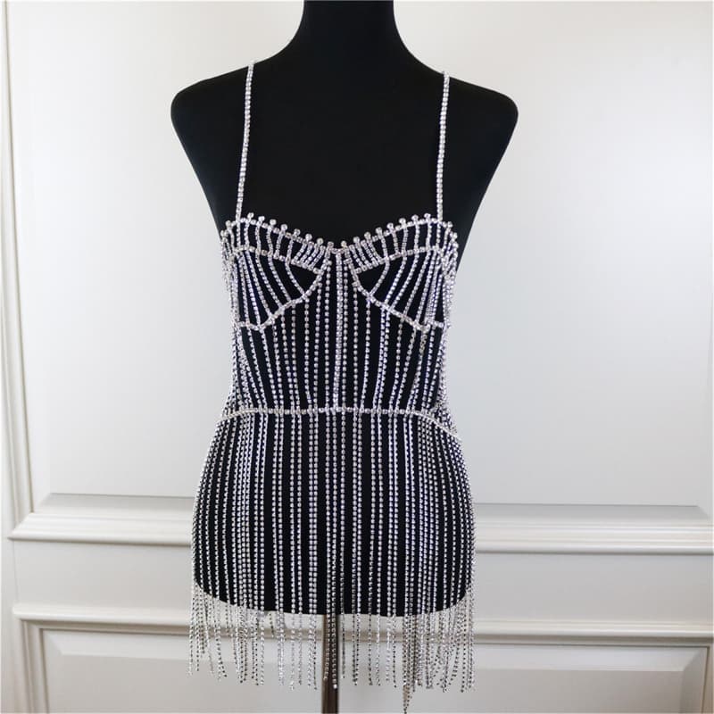 Sexy Rhinestone Bodycon Dress - Sparkling Party Dress