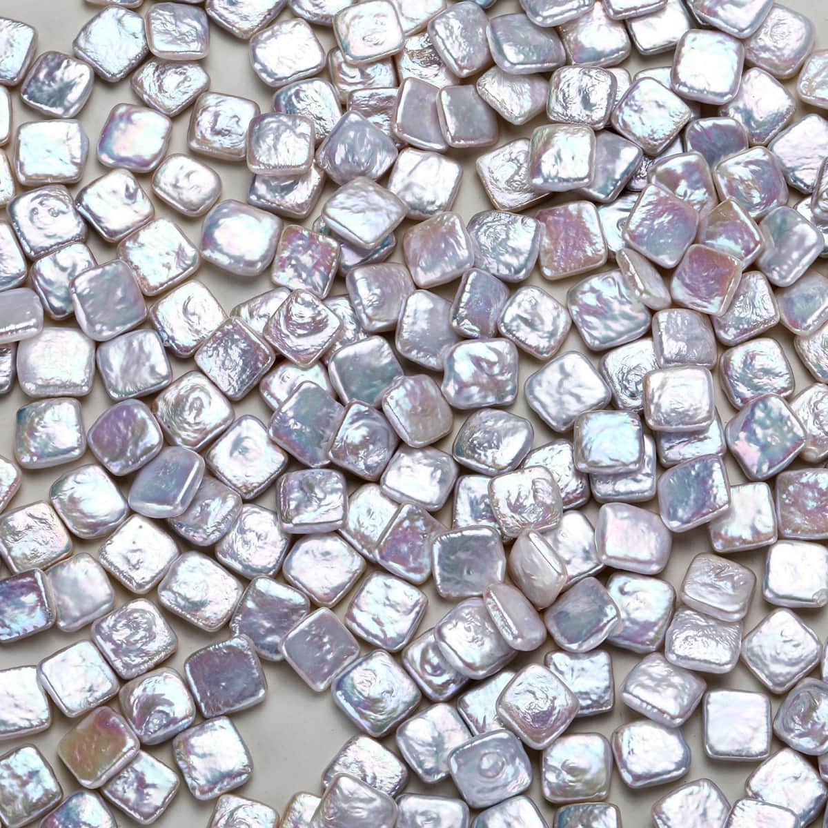 11×11 mm Natural Freshwater Baroque Square Pearls – High-Luster, 20 PCS