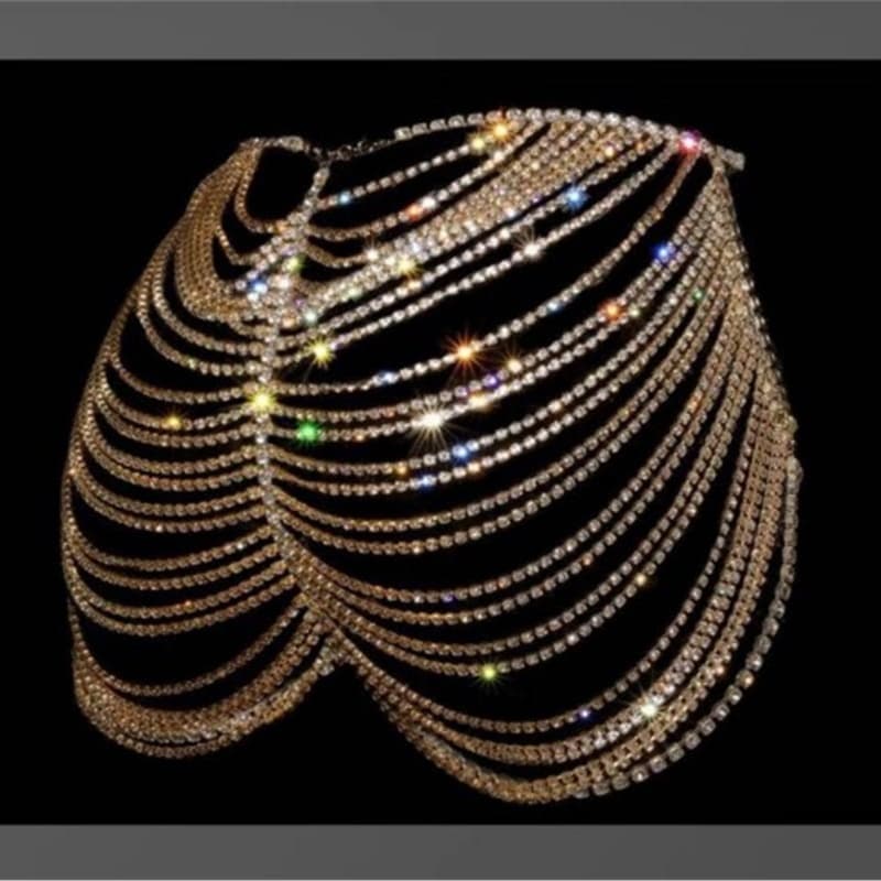 Bling Rhinestone Waist Chain - Sparkling Party Skirt