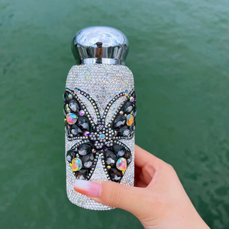 260ML Rhinestone Mushroom Pocket Tumbler - Insulated Stainless Steel Cup