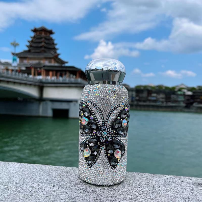 260ML Rhinestone Mushroom Pocket Tumbler - Insulated Stainless Steel Cup