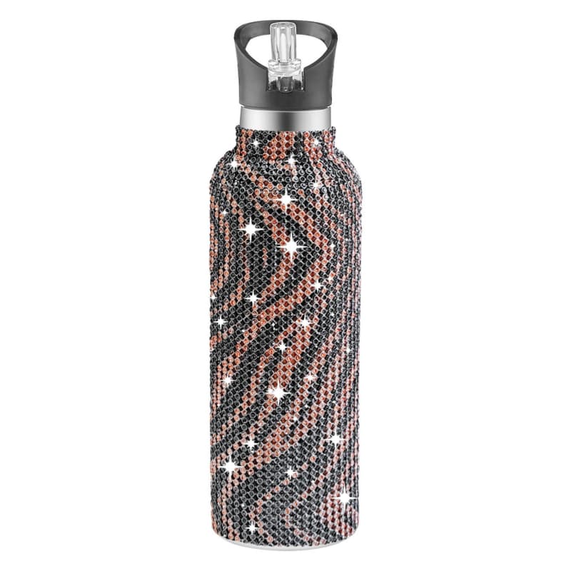 32 Oz Rhinestone Stainless Steel Sports Water Bottle with Straw for Car Travel