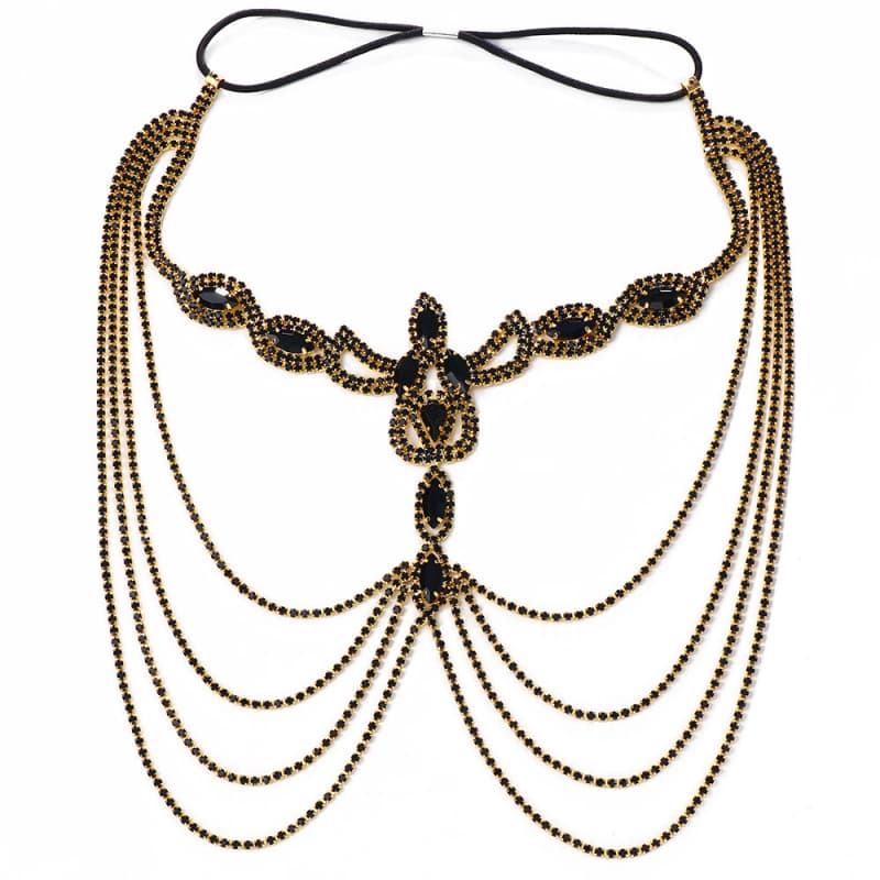 Glam Black Rhinestone Mask for Women – Masquerade Ball, Halloween, Party