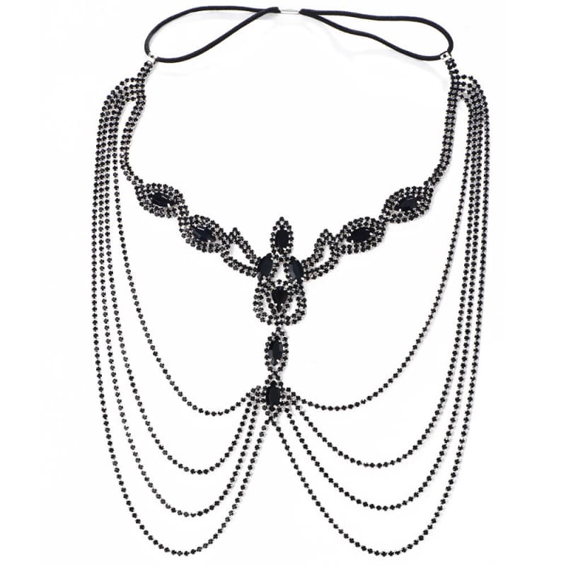 Glam Black Rhinestone Mask for Women – Masquerade Ball, Halloween, Party