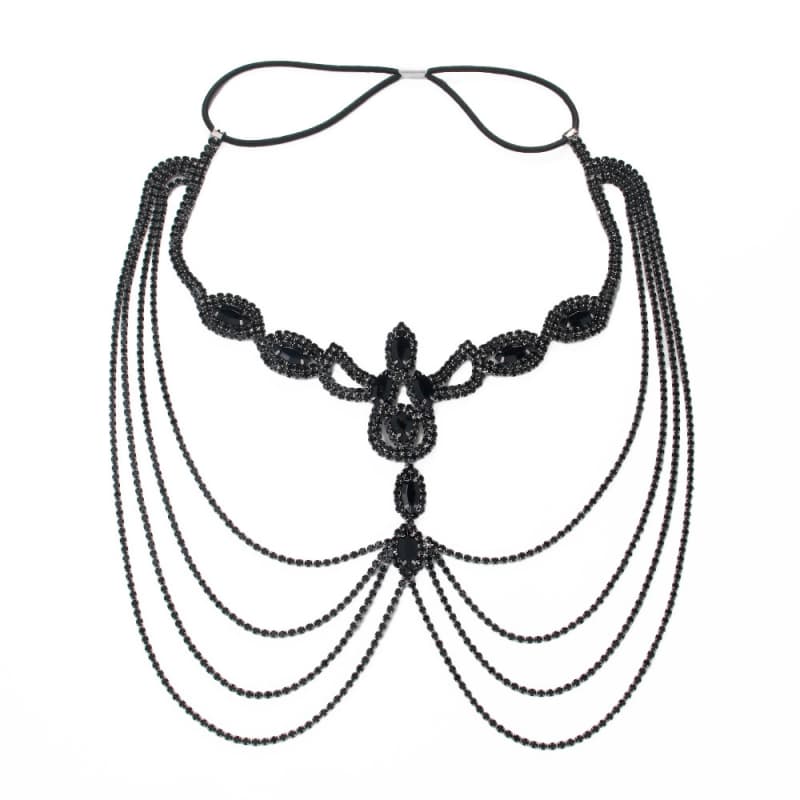 Glam Black Rhinestone Mask for Women – Masquerade Ball, Halloween, Party