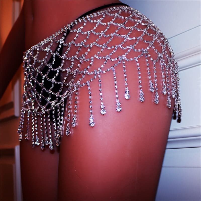 Bling Rhinestone Waist Chain - Sparkling Belly Jewelry