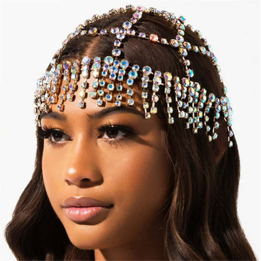 Sparkling Rhinestone Head Chain - Boho Wedding Jewelry