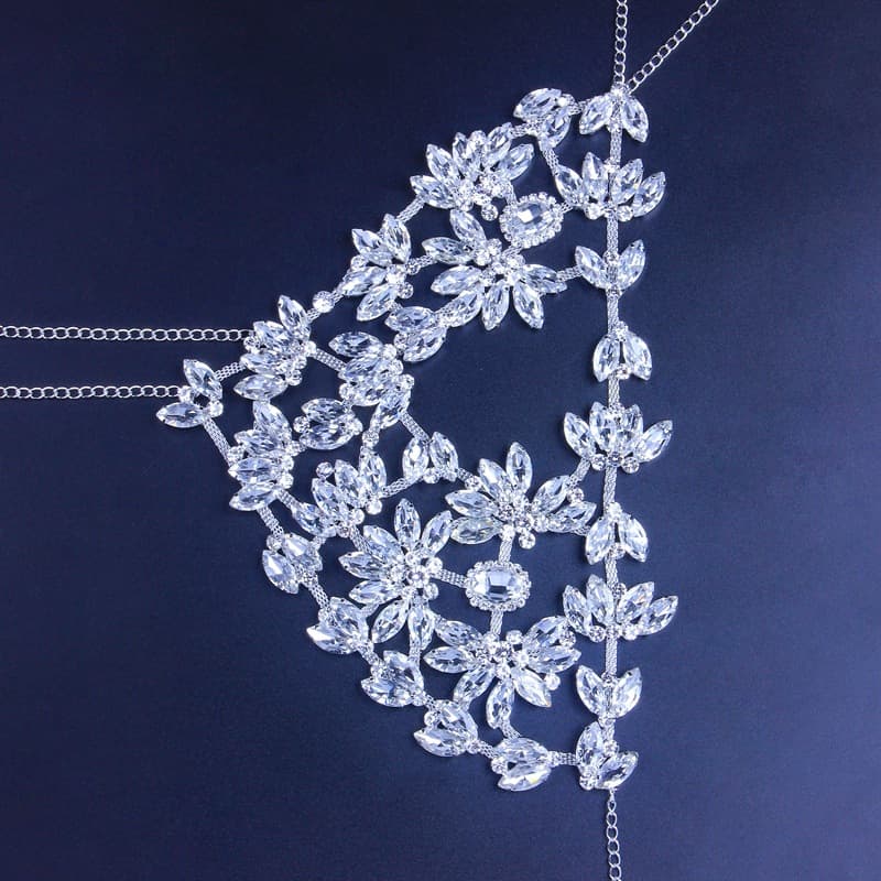 Exaggerated Rhinestone Mask Glamorous Halloween Party Face Accessory