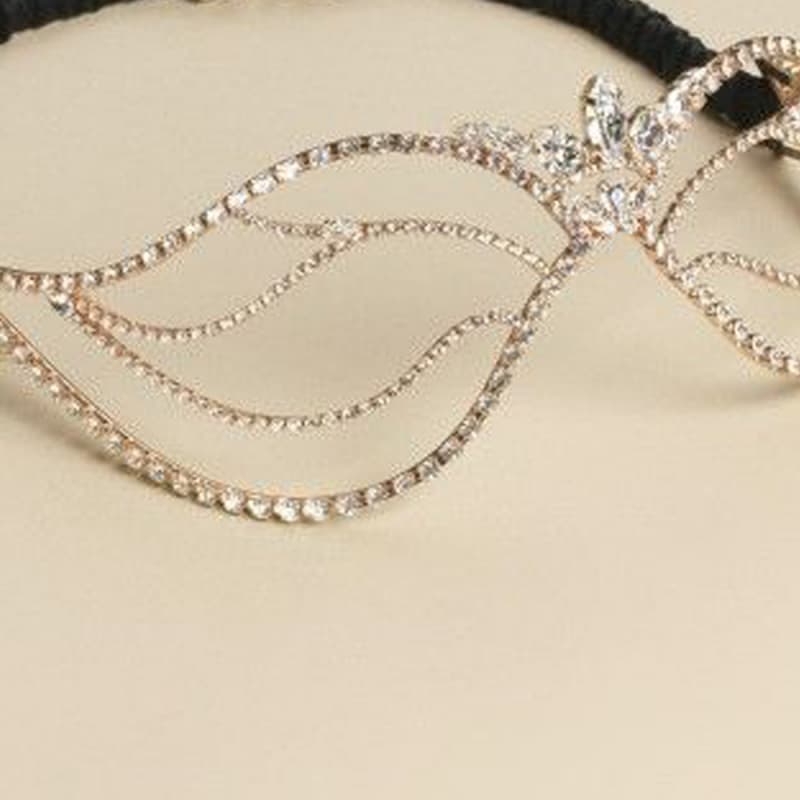 Rhinestone Masquerade Mask Elegant Frame Glamorous Party Mask