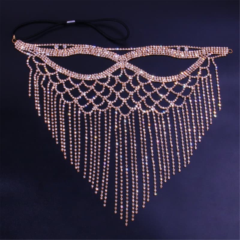 Sexy Rhinestone Face Mask - Sparkling Party Accessory