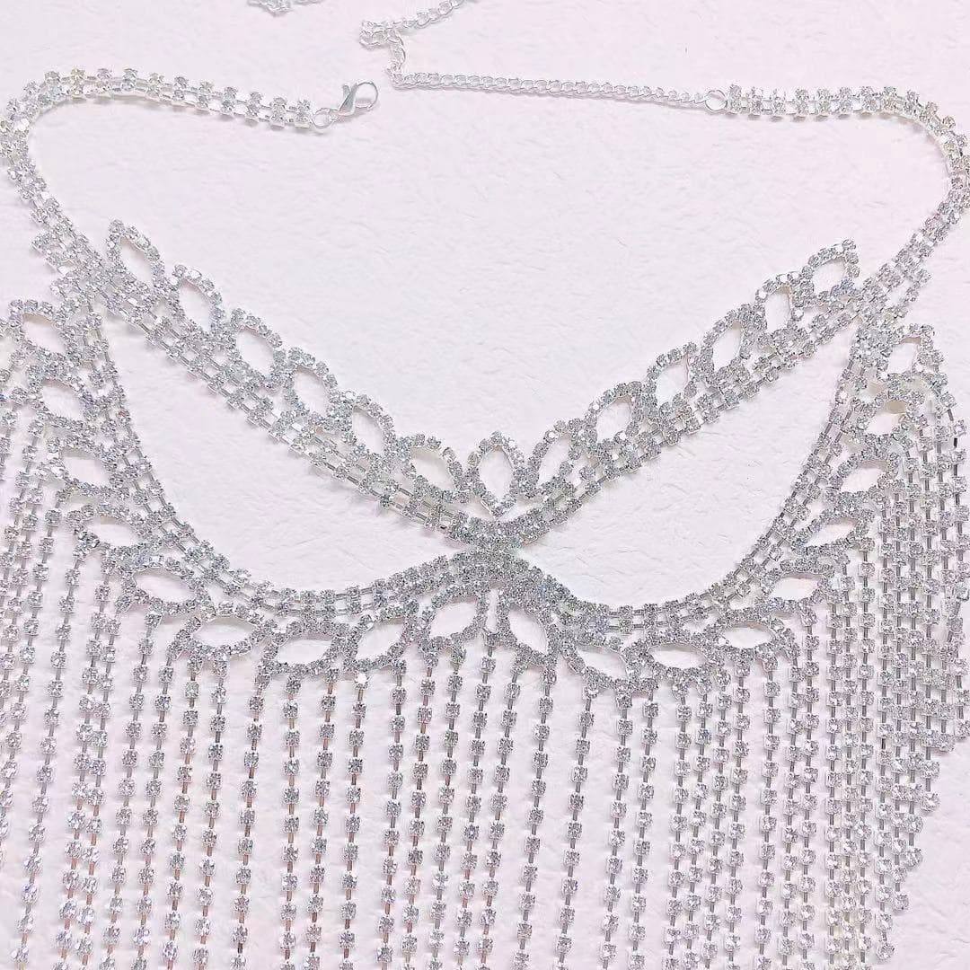 Long Fringe Rhinestone Mask – Elegant Masquerade Party Accessory for Women