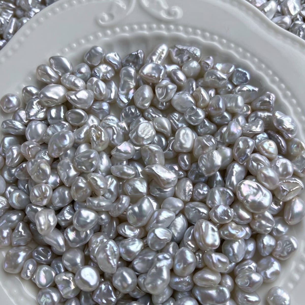 Natural Freshwater Keshi Pearl Beads – 8–11mm, Undrilled